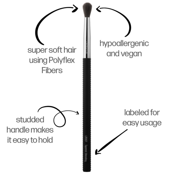 BUNDLE LARUCE Tapered Blending Brush LR007 + Ipsy Bag w/ Starfish Zipper Charm - Picture 4 of 6